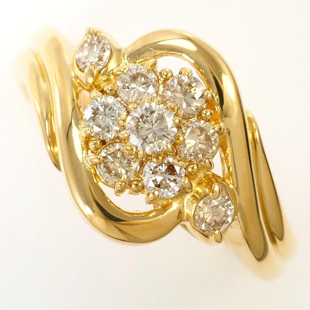 18K (18-karat) Yellow Gold Ring with 0.50ct Diamond, Certificate of Authentic...